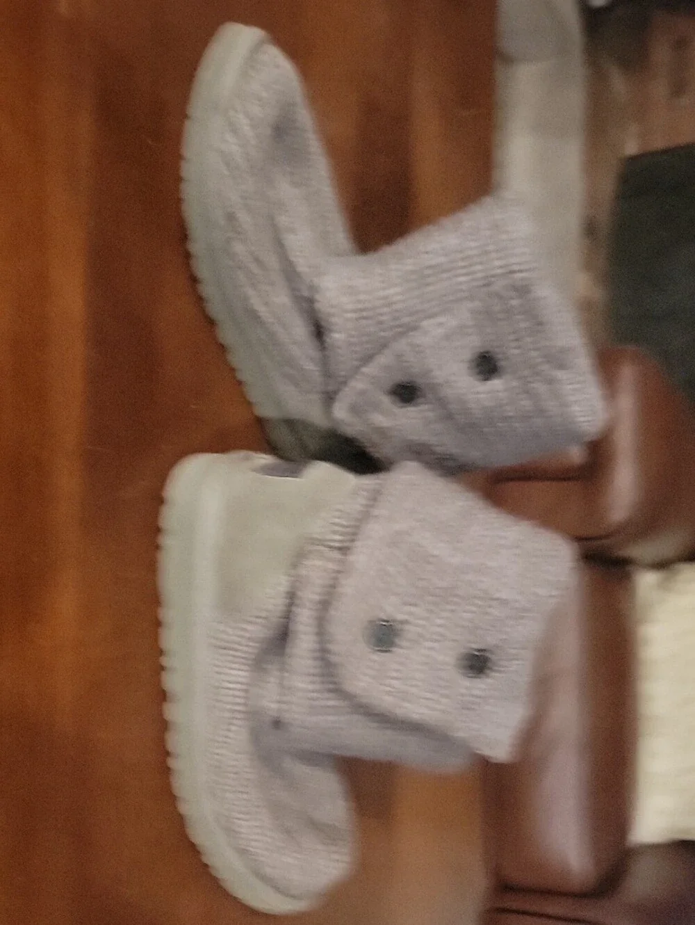 UGG Kids Gray Knit Button Booties